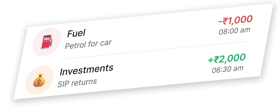 Transaction screen